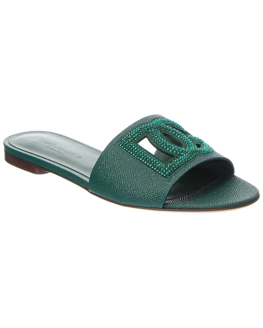 Dolce & Gabbana DG Suede and Dauphine Leather Sandal