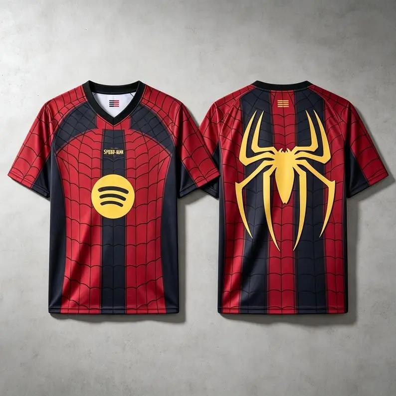 Web Pattern Soccer Jersey, Graphic Athletic Shirt, Unisex Football Top, Sports Fan Gift