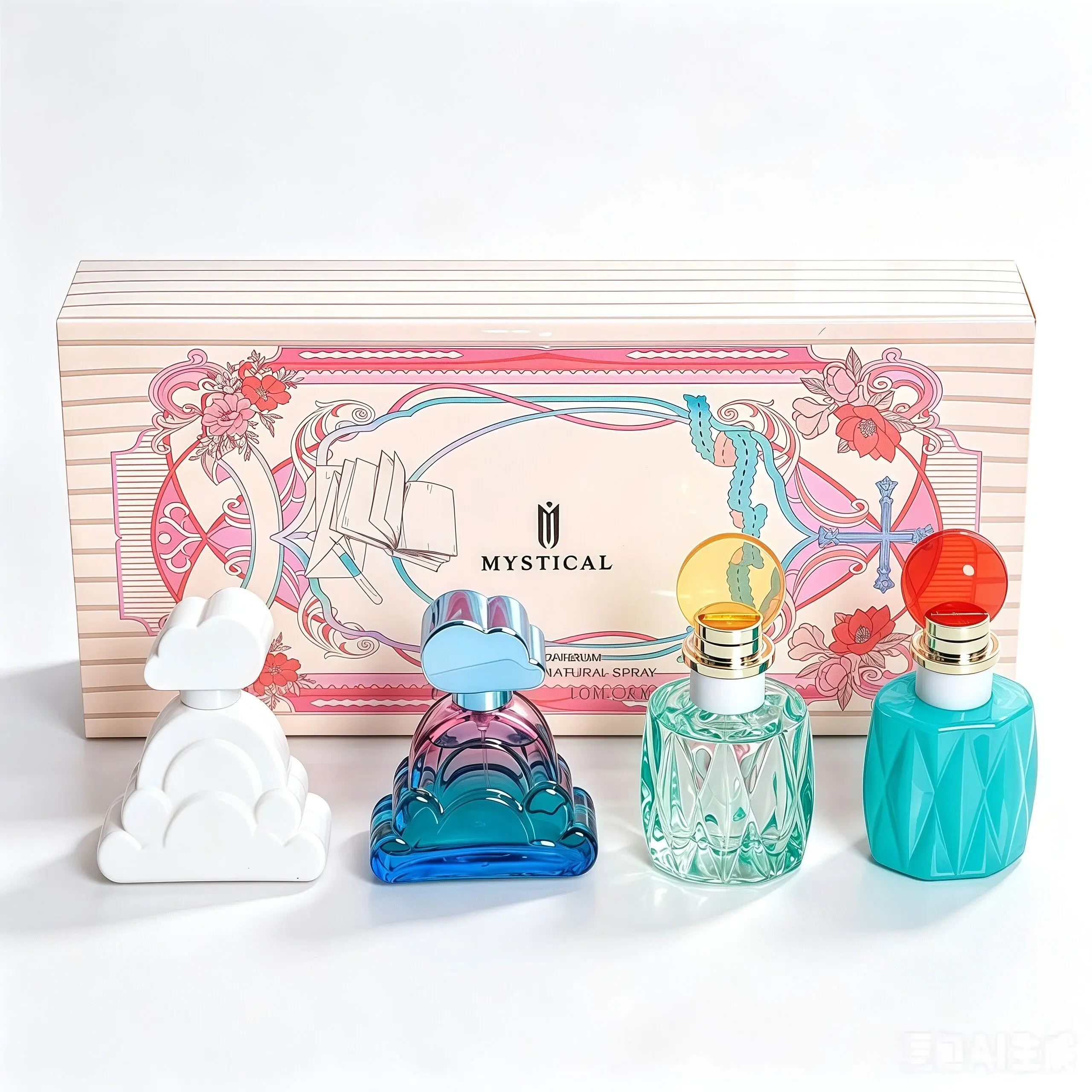 Mystical Dream Women's Perfume Eau de Parfum Gift Set, 4PCS 30ml Mini Travel Long Lasting Summer Spray, Romantic Sweet Gentle Girly Scent, Vanilla Gourmand Floral Fruity Woody Fragrance, Date Night Party Holiday, Women'sfresh fragrance spray, long-lasting