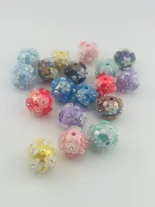 F20-Uv Handcrafted 16mm Flower beads 2 Pack for Jewelry Making & Crafting -