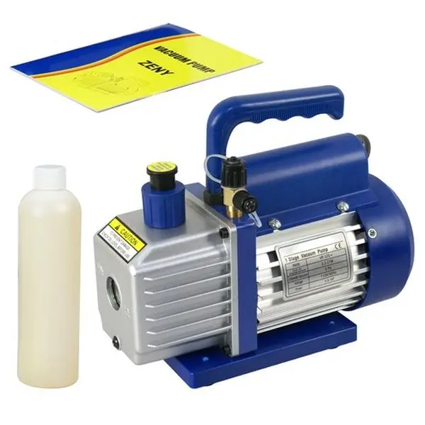 Zeny 3.5 CFM Aluminum Alloy Rotary Vane Deep Vacuum Pump - 1/4HP 110V/60Hz Direct Drive HVAC Tool, R410a/R134 Refrigerant Compatibility, 1/4" Flare, 320ML Capacity, Vacuum Oil Bottle, Oil Drain Plug (Pet Fish Aquatic Pumps & Filters Supplies)