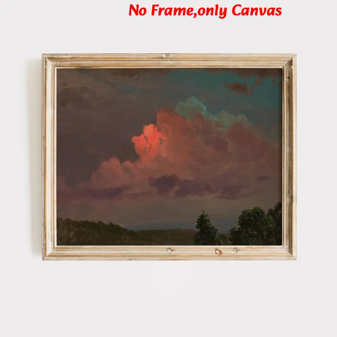 1 pc, wall art, Artwork, vintage poster, creative design print, red sunset sky art print, pink aesthetic sunset canvas painting, living room aesthetic, living room decorations, bedroom decor, apartment decor, housewarming gift, unframed