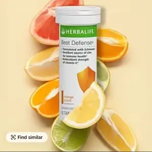 Herbalife Best Defense Orange Boost 10 Tablets per Tube with Echinacea Zinc Vitamin C for Immune Health Natural Flavor Supplement
