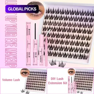 Lash Clusters Manga Eyelash Clusters Spiky Cluster Eyelash Extensions 80Pcs C Curl Individual Lashes Volume Anime Lash Clusters with Thin Band Lashes DIY False Eyelashes at Home with Bond& Seal& Remove& Eyelash Tweezers #GLOBAL PICKS