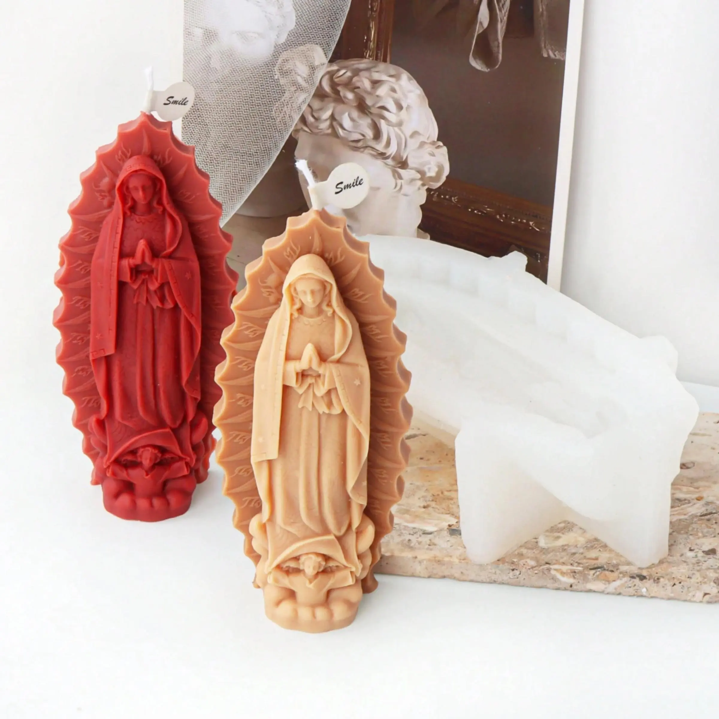 Religious Jesus Birth Mold, 1 Piece Virgin Mary Silicone Candle Mold Wax Melts, DIY Epoxy Resin Scented Candle Silicone Mold, Handmade Gypsum Decoration, Candle Making Supplies