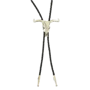 Double S Longhorn Skull Slide Bolo Tie 22101