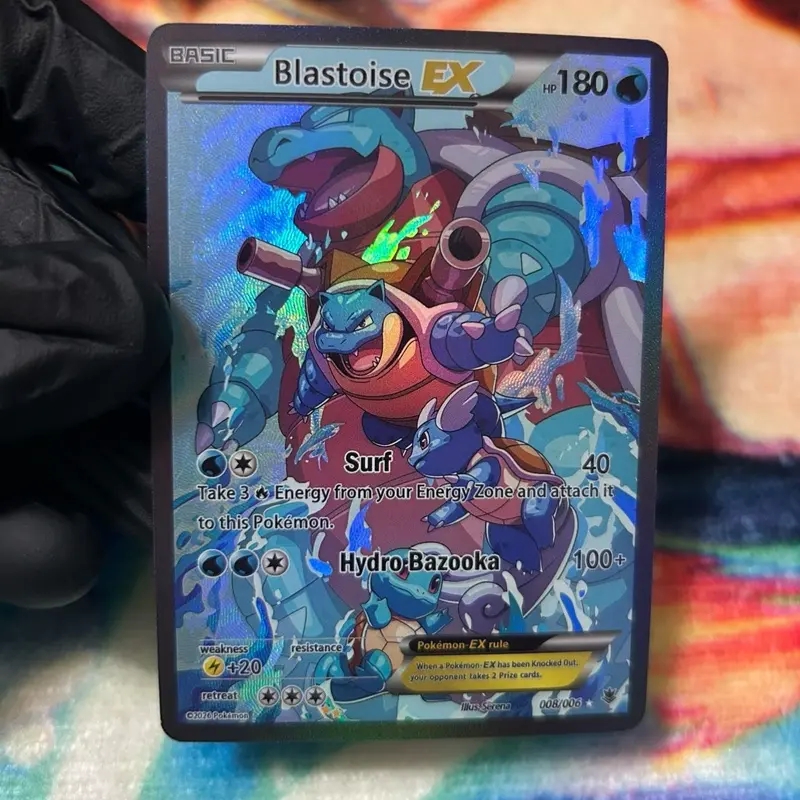 Blastoise Ex Custom Card | Holo | Textured Finish | Fan Art Card