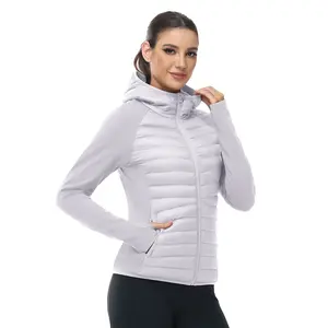 YSENTO Women's Running Winter Jackets with Hood Warm Lightweight Insulated Water Resistant Puffer Jacket for Hiking Golf