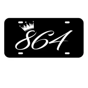 Custom Area Code With Crown (Put Area Code In Notes) Front License Plate - 12x6 Inches, Weather Resistant, Handmade in the USA, Humor Decal for Trucks & Cars, Easy Installation