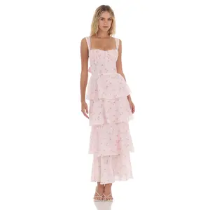 Lucy In The Sky Floral Ruffle Maxi Dress