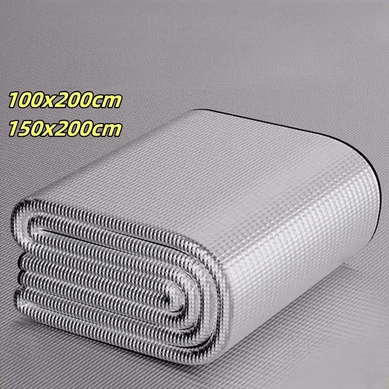 Double Sided Aluminum Film Waterproof Moisture-Proof Practical Pad, Portable Foldable Outdoor Mat for Hiking/Camping, Picnic, Beach Travel, Outdoor Mats