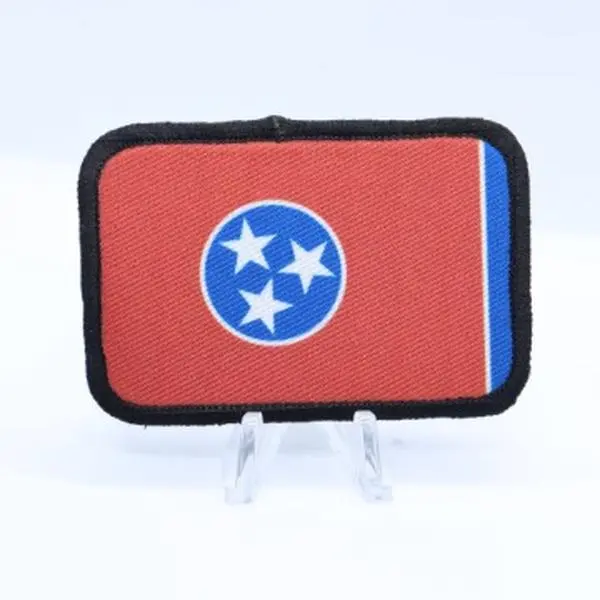 Tennessee State Flag removable patch 2"x3" morale patch with hook and loop backing