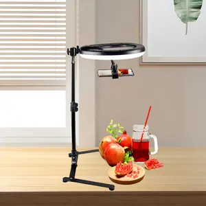 Adjustable Metal Phone Tripod with Geared Gimbal & Cam - Battery-Free Selfie Accessory for iPhone, Live Streaming & Desktop Photography
