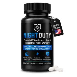 NIGHTDUTY: Night Shift Essentials Multivitamin for Night Workers, Nurses & First Responders - Energy, Focus & Sleep Support, D3, B-Complex, Magnesium & Zinc, Caffeine-Free, Melatonin-Free, 60 Capsules