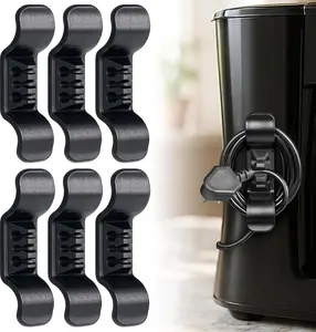 Cord Organizer for Appliance Stick On- Kitchen Appliances Cord Winder, Convenient Cord Wrapper for Mixer, Air Fryers, Juicers, Coffee Machines, Blender, Air Fryers, Black 6Packs