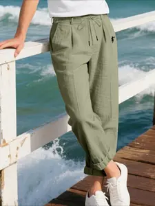American men's loose casual linen Neapolitan Gurkha trousers