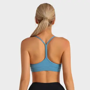 RUNNING GIRL Y Back Sports Bras for Women - Removable Padded Racerback Low Impact Spaghetti Thin Strap Workout Yoga Top #SummerVibes Yoga Activewear summerwins