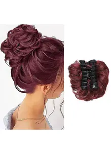 6-Inch Multi-Color Messy Hair Clip, Wavy Curl Synthetic Bun, Ponytail Piece, Synthetic Hair Extensions, Thick High Bun, Ideal for Daily Wear or Party Styling