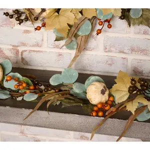 6' Pumpkin, Berry & Leaf Garland by Valerie
