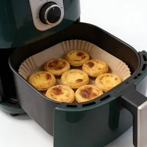 50/100 Pcs Non-Stick Air Fryer Liners, 16cm Square, Food Grade High Temp, Double Sided, Leak Proof, Easy Peel, Home & Commercial Use