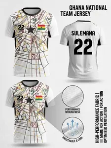 2026 Ghana National Team Soccer Jersey, Breathable Mesh Football T-Shirt, Quick-Dry Moisture-Wicking, Advanced Technical Knit Support Gear