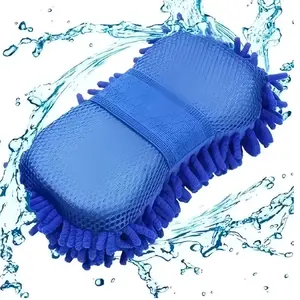 1pc Car Wash Glove Microfiber Chenille Car Wash Sponge Care Washing Detailing Brush Pad Multifunction Cleaning Tool