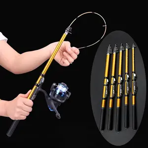 Portable Retractable Soft Tail Fishing Rod, Spinning Casting Rods, Fiberglass Material, Three Sizes Available, Ideal for Lakes Rivers Beaches Streams
