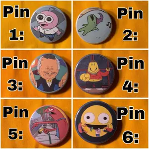 Button Pins inspired by Smiling Friends! Homemade! 32mm
