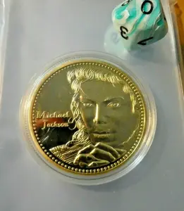 Michael Jackson Metal Coin Card Kop Carte Medal Piece Pop Gold Souvenir New Mint