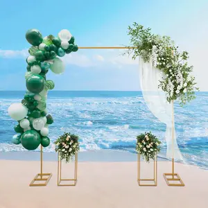 Elegant Metal Wedding Stand Set - Gold Balloon Stand with Flower Stands for Stunning Backdrops Decoration Party