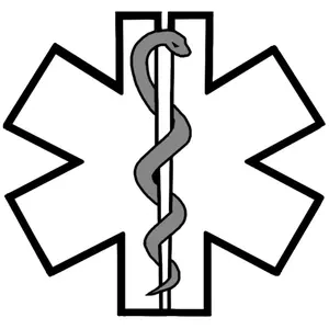 EMS White Sticker 3"  – Star of Life Decal | EMT Student & EMS Training Sticker | Waterproof Vinyl 3