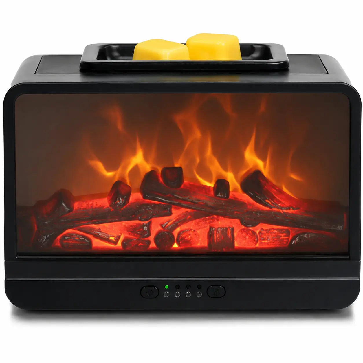 Fireplace Wax Melt Warmer with Dynamic Flame, PTC Heating Plate, 2/4/8H Timer & 3 Light Modes, Electric Wax Melter for Home Bedroom Office Decor LED Colorful