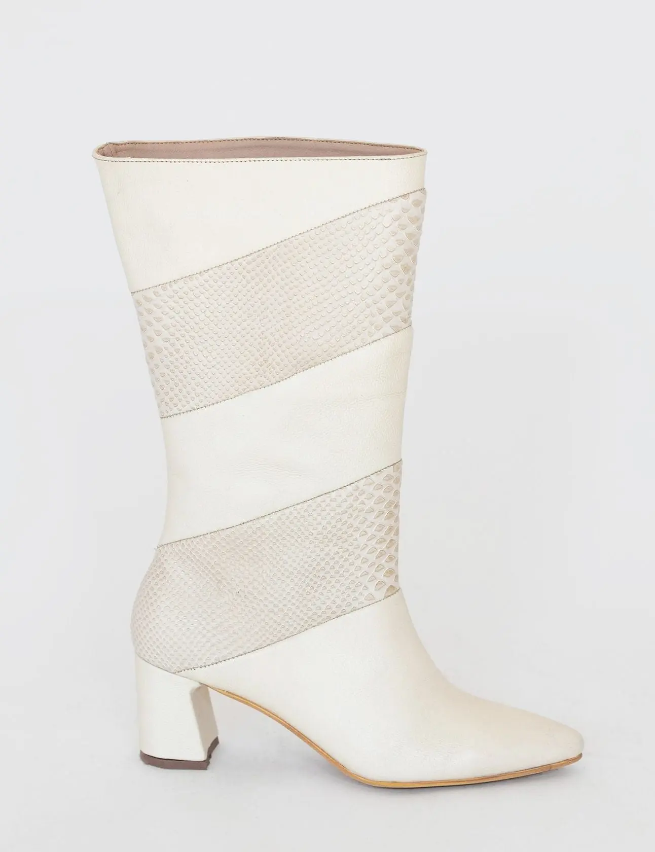 Stivali Elea heeled boots in ivory leather