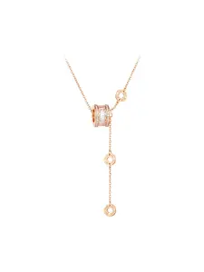 Luxem Slim Waist Cubic Zirconia Necklace Hypoallergenic Elegant Sparkling Golden Jewelry Gift for Women Fashion Pendant Necklace