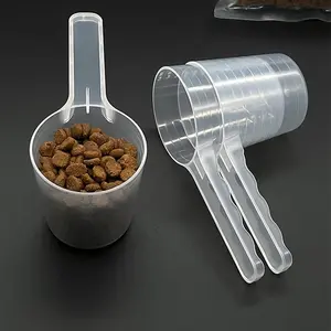 Transparent Pet Measuring Spoon With Scale, Plastic Dog Feeding Shovel Pet Tableware