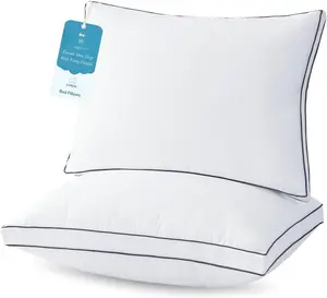 Bed Pillows  Size Set of 2, Hotel Collection Sleeping Pillows 2 Pack for Side and  Sleepers, Down Alternative Plump Filling, 20 x 30 Inches