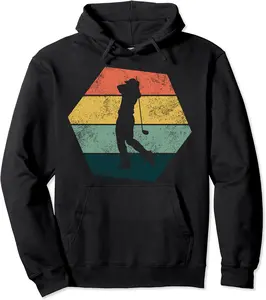 Vintage Hexagon Golf Print for Golfer Golf Player Silhouette Pullover Hoodie - Elidatorr Shop 81B09BR7D1RP