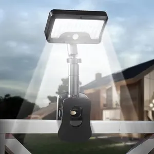 Solar Powered Clip Led Light, Outdoor Waterproof Motion Sensor Wall Lamp, Adjustable Angle, Rechargeable, Lighting, Outdoor Safety Lighting, Ideal for Garage, Garden, Lawn
