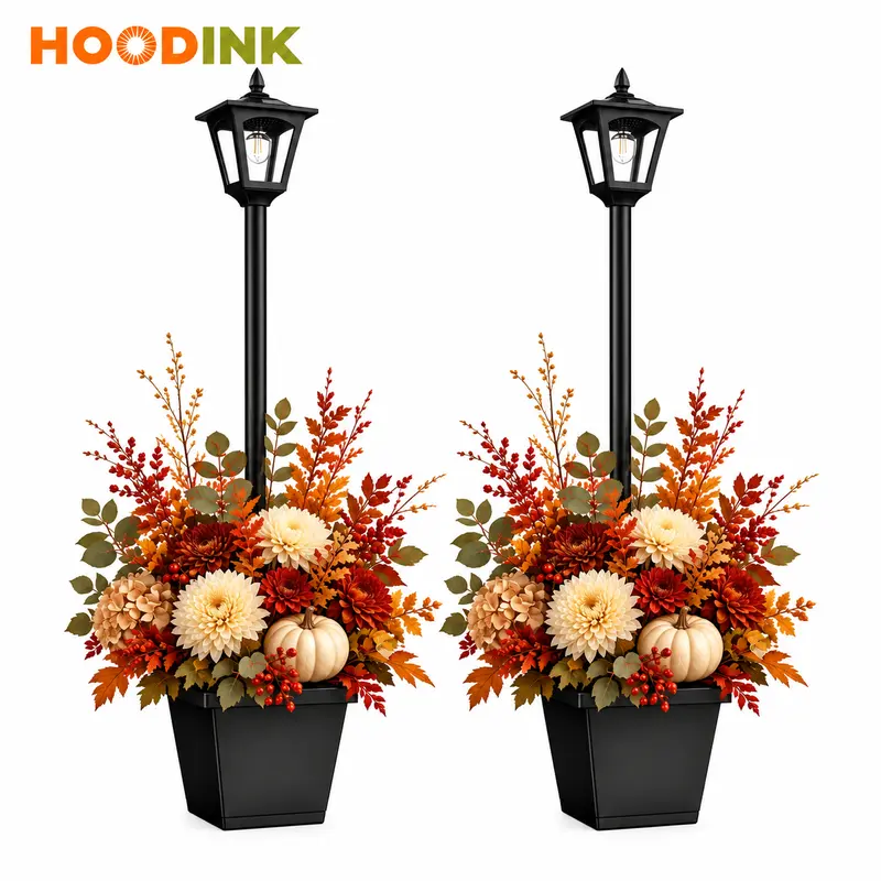65" Solar Lamp Post Light with Planter, Glass 60 Lumens Solar Garden Lights Outdoor Waterproof Solar Pole Lights Patio Decor, Warm White,dorm essentials,home decor,home essentials,camping essentials with extra light bulb