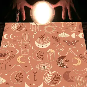 1pc Moon Eye Crystal Mystical Square Altar Cloth Tablecover Bohemian Witchy Mystical Tablecloth Tarot Card Spread Reading Cloth Table Mat Decor Tarot Reading Cloth Tapestry Wall Hanging Home Wall Rugs Room Decor Spiritual Gift for Holidays