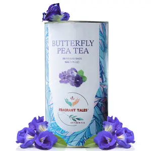 FRAGRANT TALES BLUE TEA - Butterfly Pea Tea, 50g, 25 Pyramid Bags, Natural Herbal Tea, Caffeine Free, Preservative Free