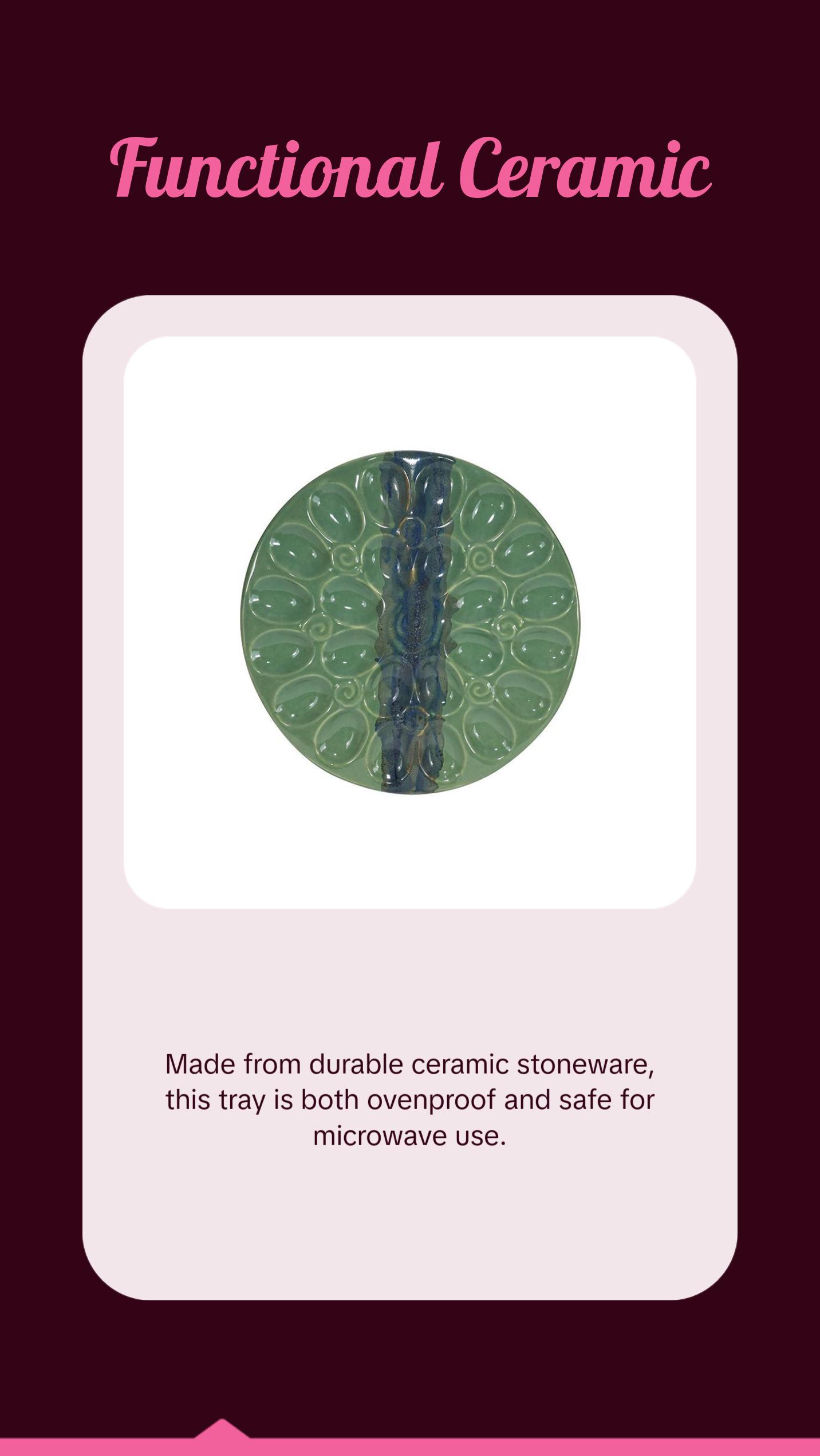 Handmade Ceramic Deviled Egg Tray