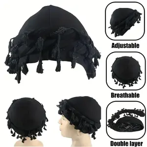 Unisex Silk Satin Lined Adjustable Turban Cap - Elegant Halo Twist Head Wrap with Elastic Pre-Tie for All-Day Comfort and Style