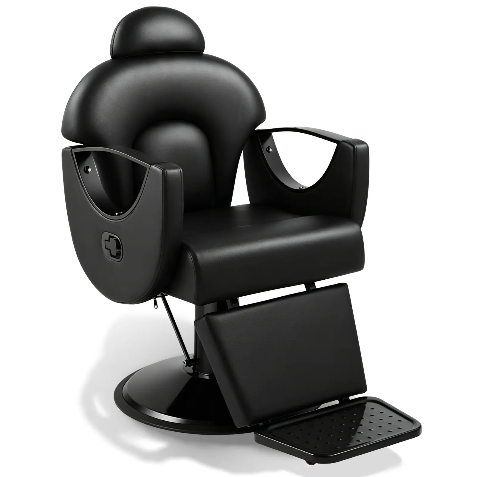 Commercial Salon Reclining Barber Chair - All-Purpose Hydraulic Shampoo Chair with Heavy-Duty Pump, 360° Swivel, Footrest, Headrest for Beauty Salons, Barbershops
