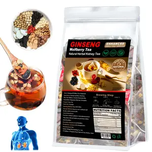 Kidney & Liver Strength Tea, Formula Ginseng Seven Treasure Blend, Traditional Healthy Kidney Cleansing Beverage for Men & Women, 20 Herbal Bags