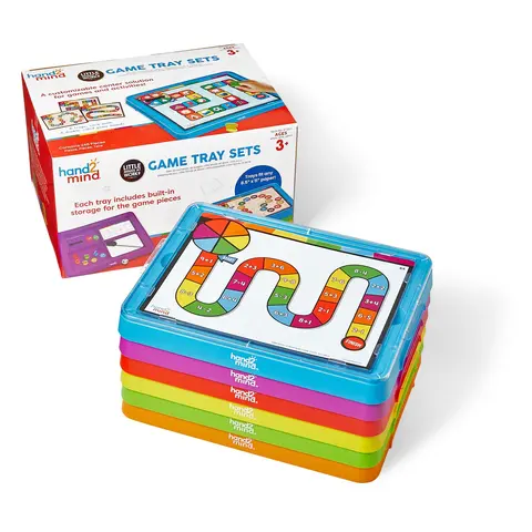 hand2mind Little Minds at Work Game Tray Set by Tara West, Includes Reading & Math Preschool Learning Activities, Science of Reading Manipulatives, Math Games for Kids, Teacher Supplies for Classroom