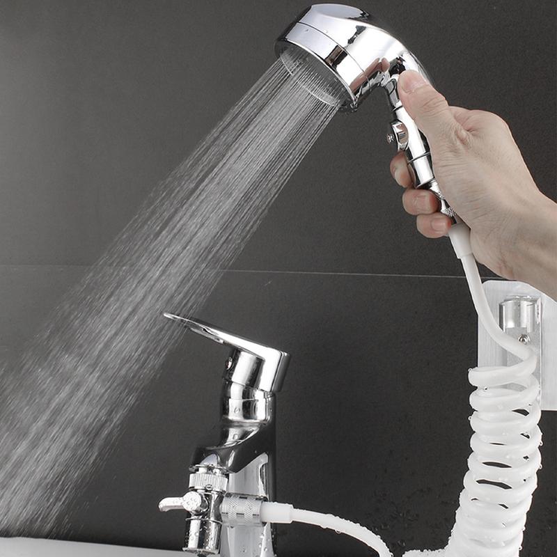 Universal Sink Sprayer with Hose, Handheld Faucet Adapter with Water Saving Switch, Ideal for Kitchen Sinks, Pet Bathrooms, Showers, Cleaning, Handheld Shower Heads