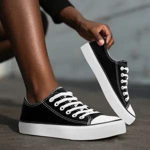 rosyclo Men's Durable Low-Top Canvas Sneakers, Lace Up Casual Shoes for Men, Anti-Slip, Lightweight, Men Athletic Shoes for Hiking, Commutes, or Streetwear, Breathable System, Classic Styling Staple - Boy, Closed Runner Footwear