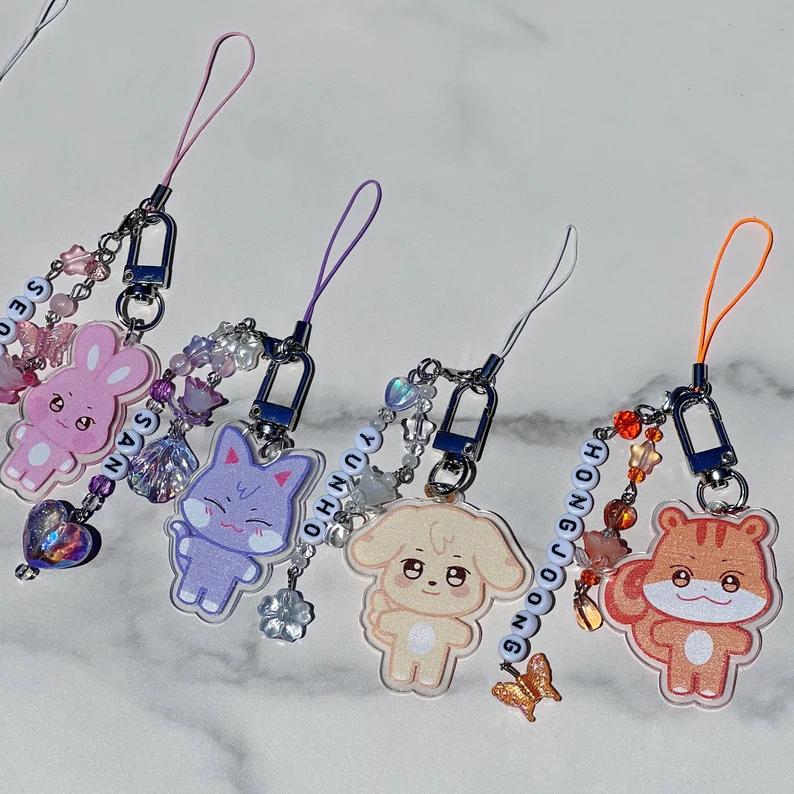ANITEEZ Bias Beaded Keychain Phone Charm