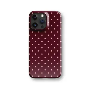 Burgundy Polka Dot Phone Case for iPhone 17 16 Pro Max 15 14 Plus 13 12
